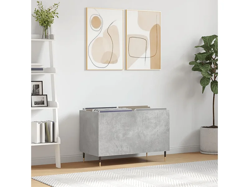 Armoire à disques gris béton 74,5x38x48 cm bois d'ingénierie