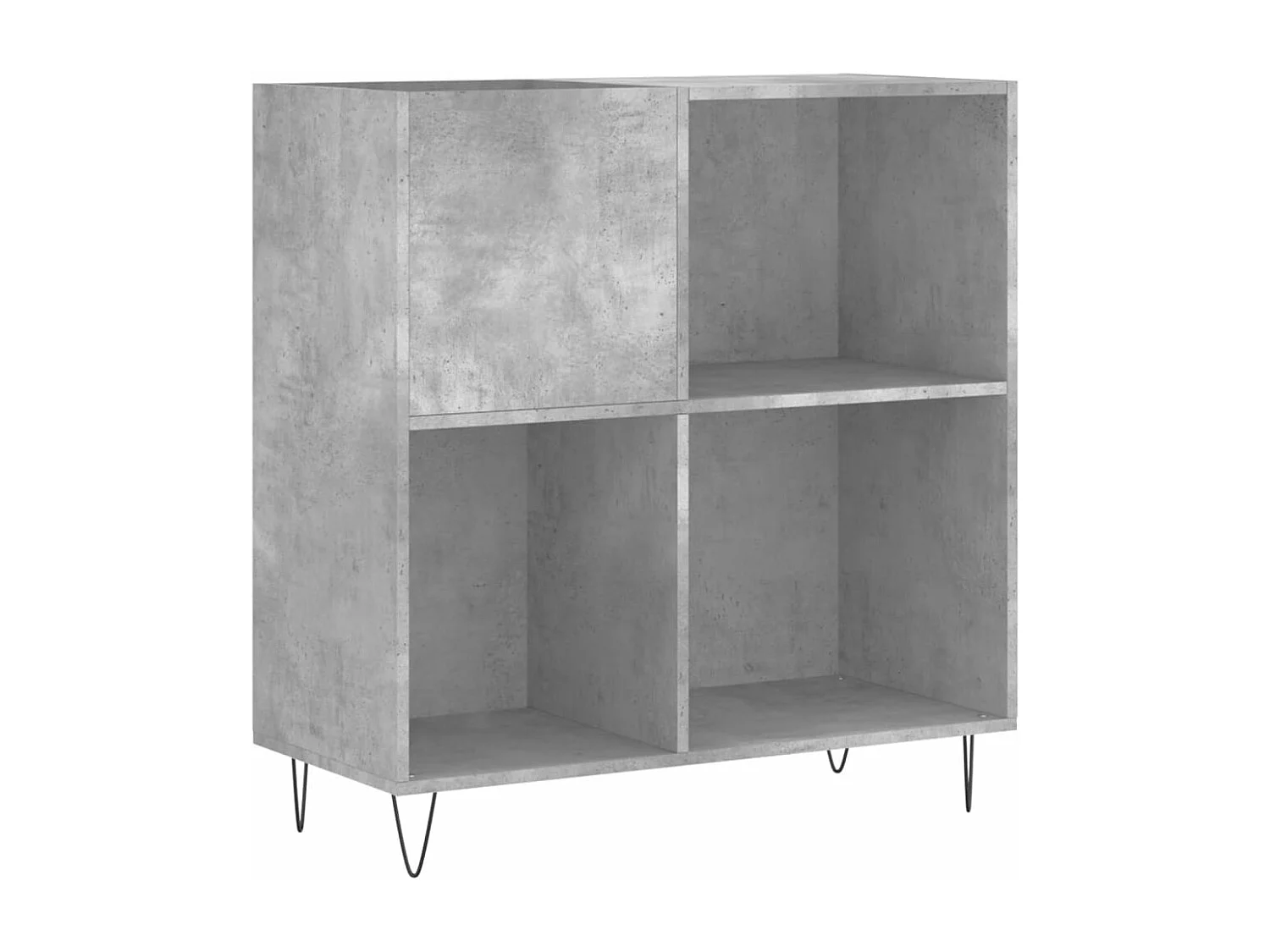 Armoire à disques gris béton 84,5x38x89 cm bois d'ingénierie