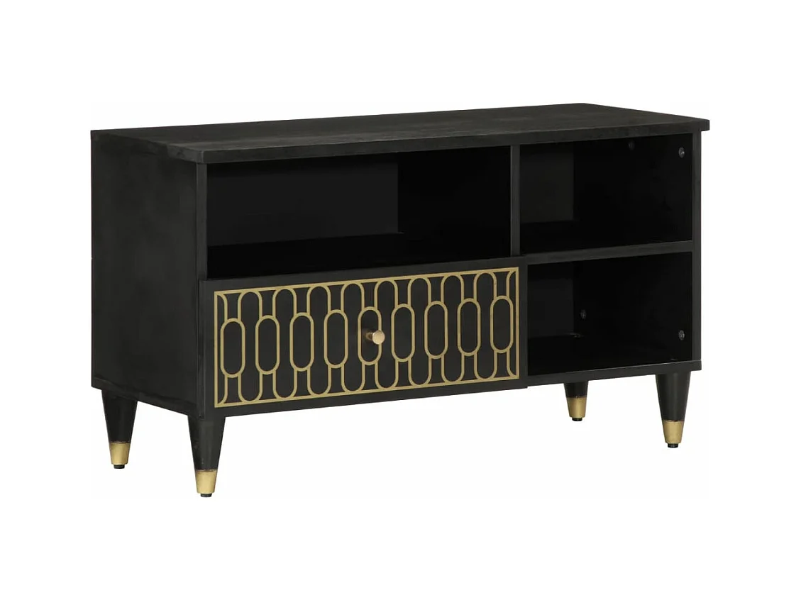Meuble TV 80x33x46 cm bois massif de manguier