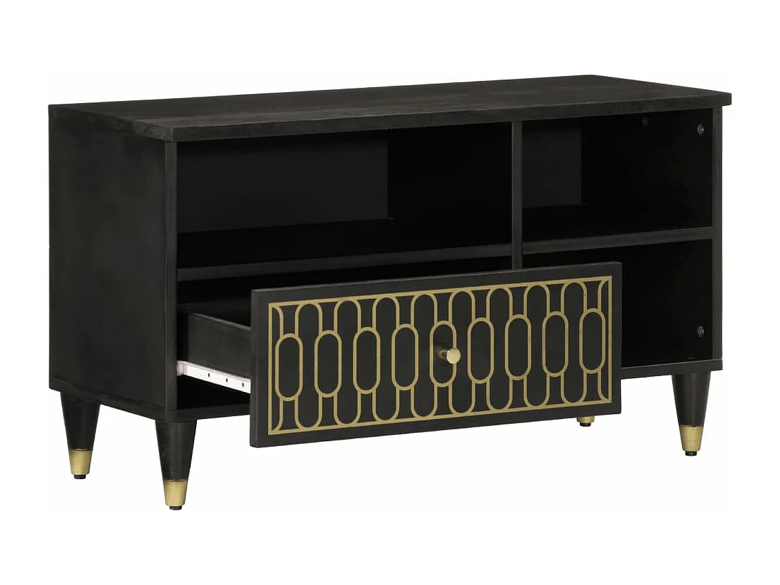 Meuble TV 80x33x46 cm bois massif de manguier