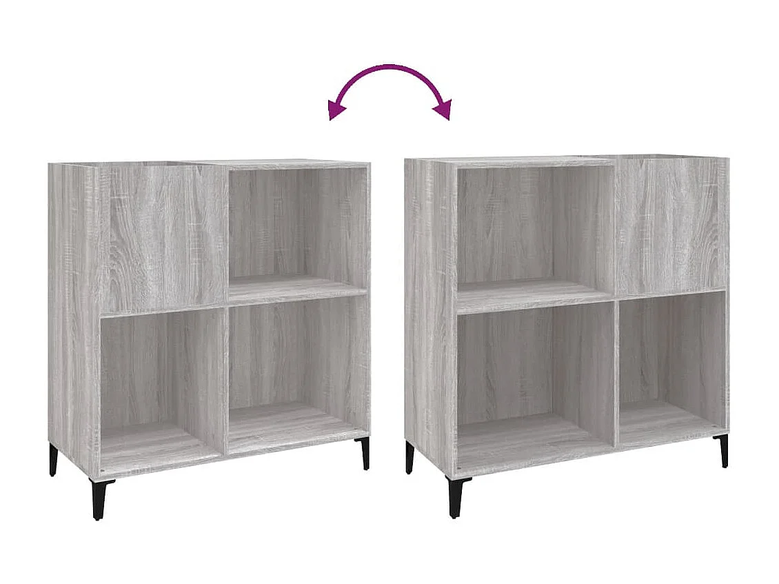 Armoire à disques sonoma gris 84,5x38x89 cm bois d'ingénierie