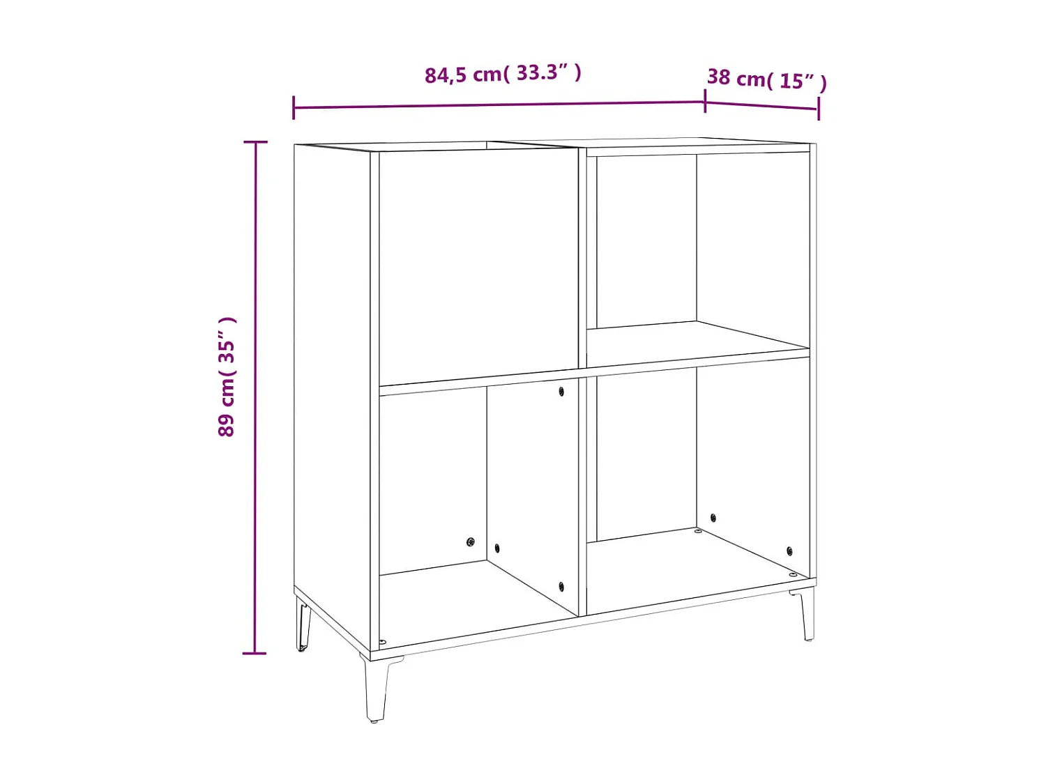 Armoire à disques sonoma gris 84,5x38x89 cm bois d'ingénierie