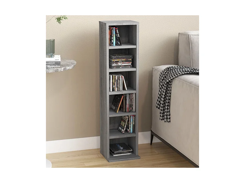 Armário para CD Sonoma cinza 21x20x88 cm Madeira trabalhada