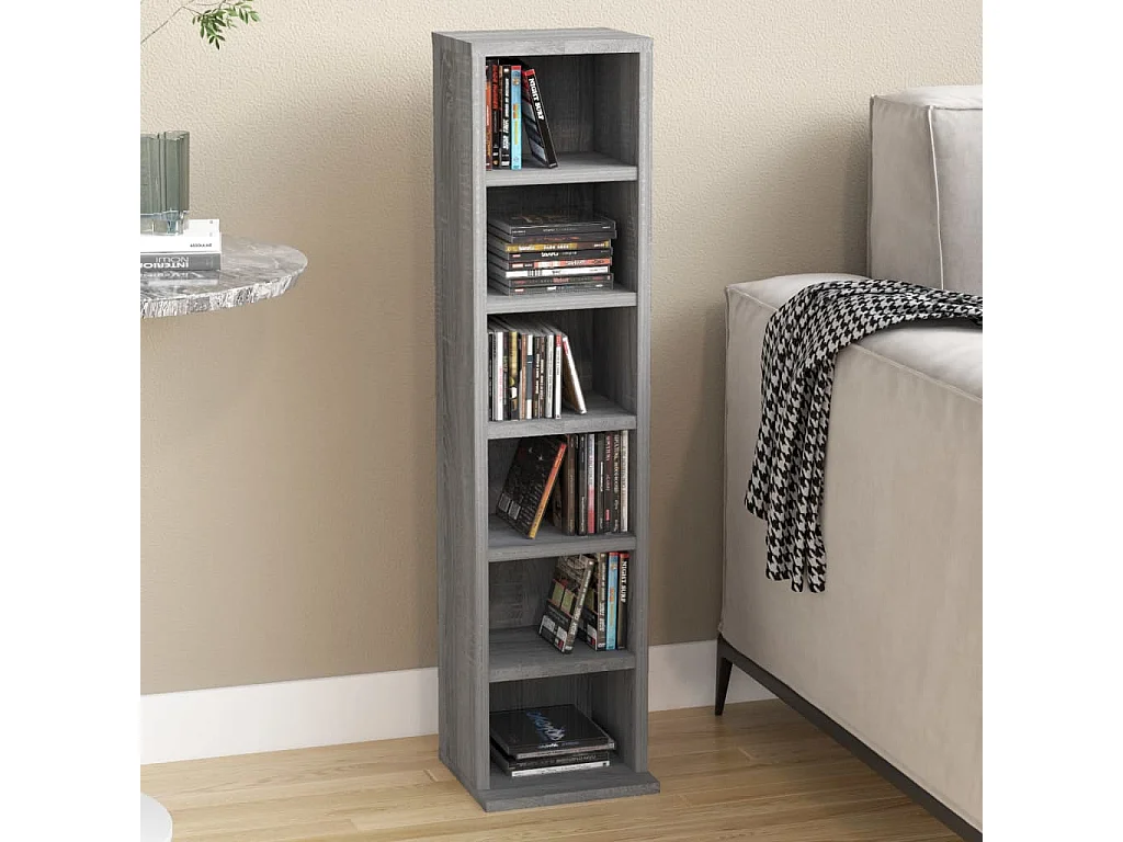 Armoire à CD Sonoma gris 21x20x88 cm Bois d'ingénierie