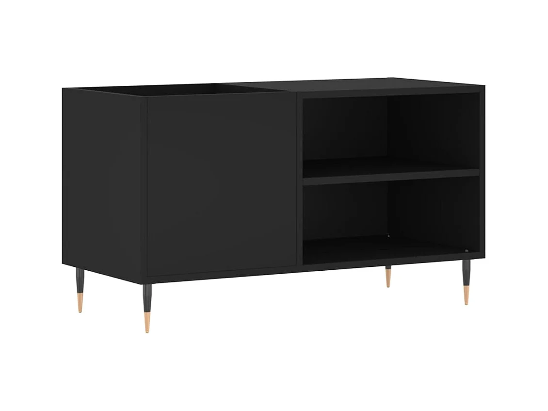 Armoire à disques noir 85x38x48 cm bois d'ingénierie