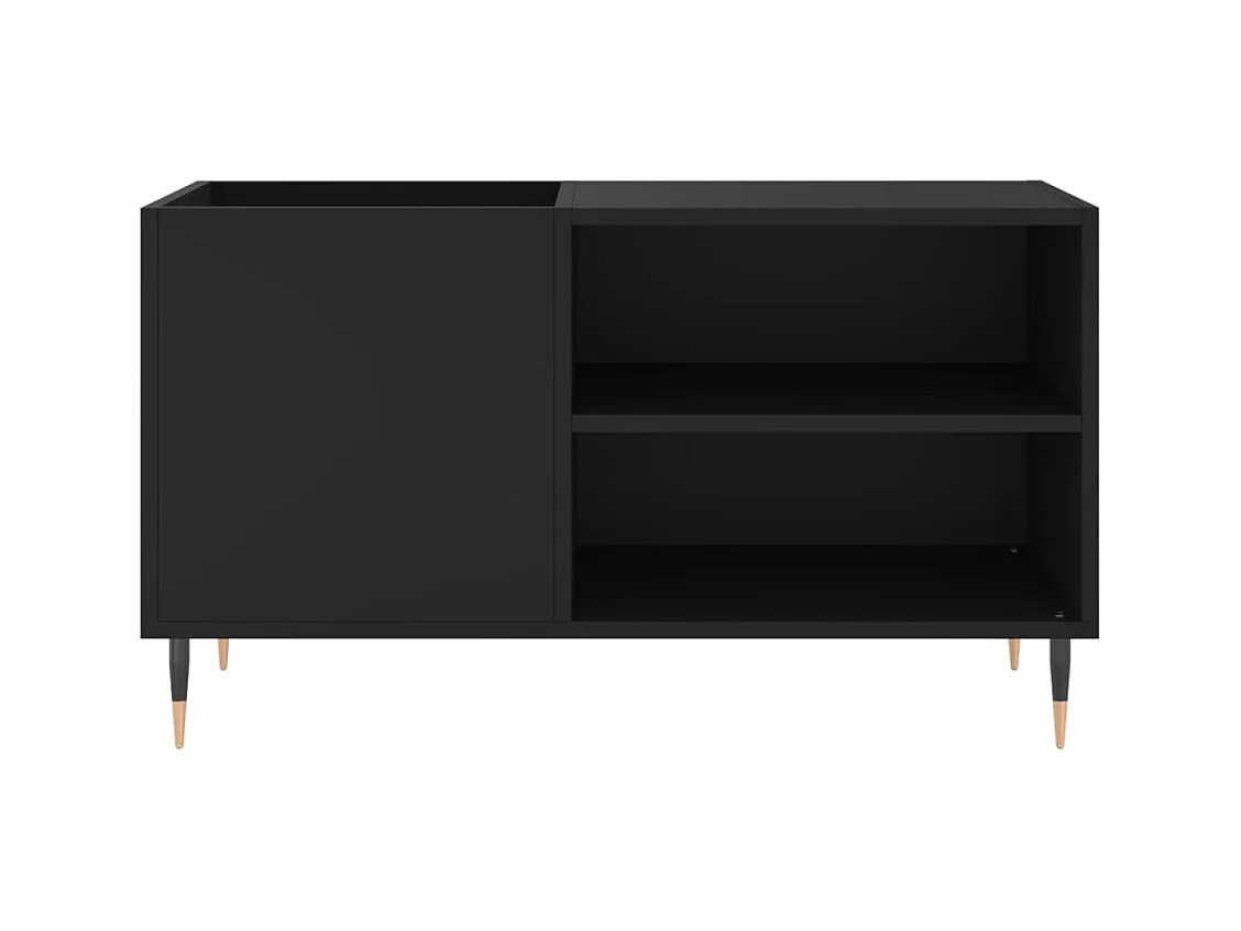 Armoire à disques noir 85x38x48 cm bois d'ingénierie