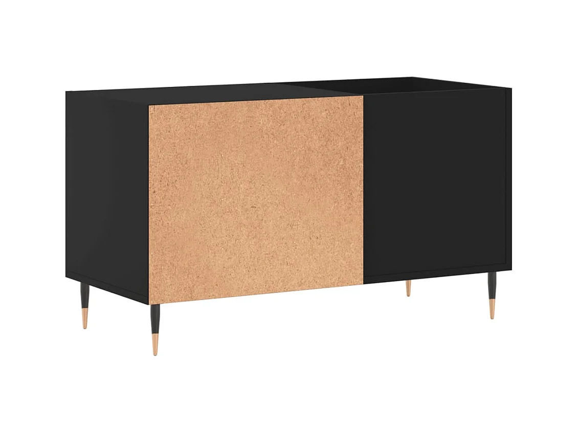 Armoire à disques noir 85x38x48 cm bois d'ingénierie
