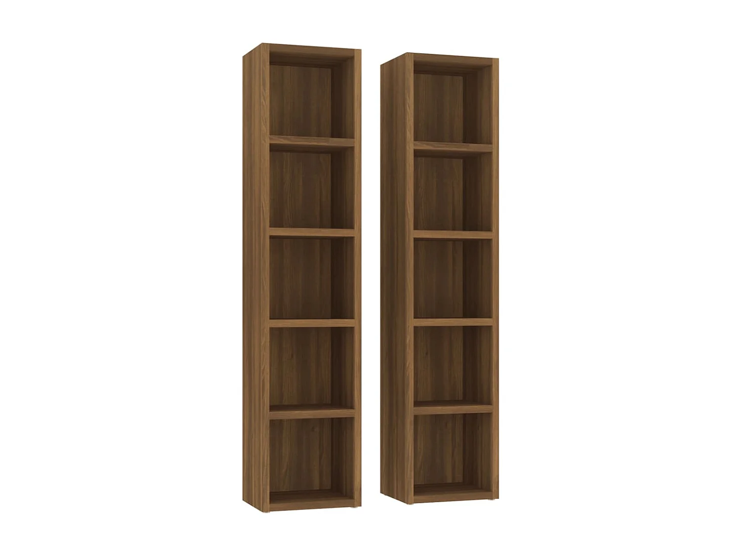 Armoires à CD 2 pcs Chêne marron 21x16x93,5cm Bois d'ingénierie