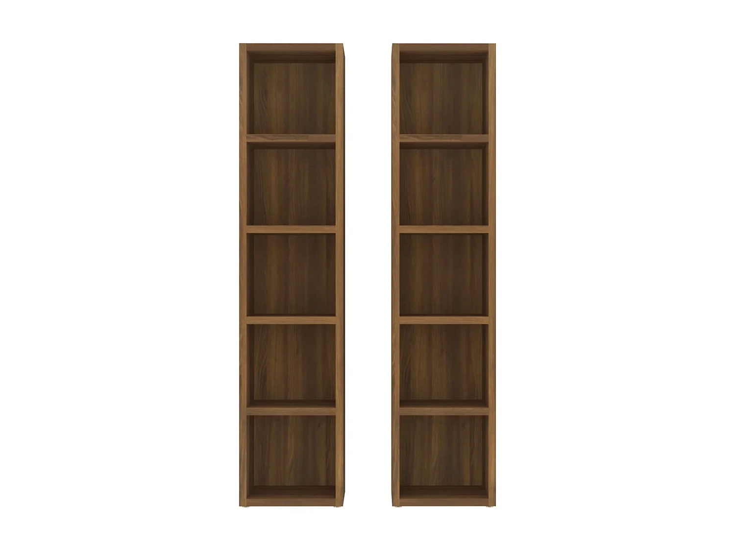 Armoires à CD 2 pcs Chêne marron 21x16x93,5cm Bois d'ingénierie