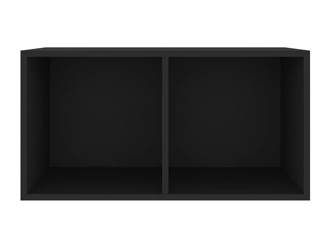Caja de almacenamiento de vinilo Negro 71x34x36cm Madera contrachapada