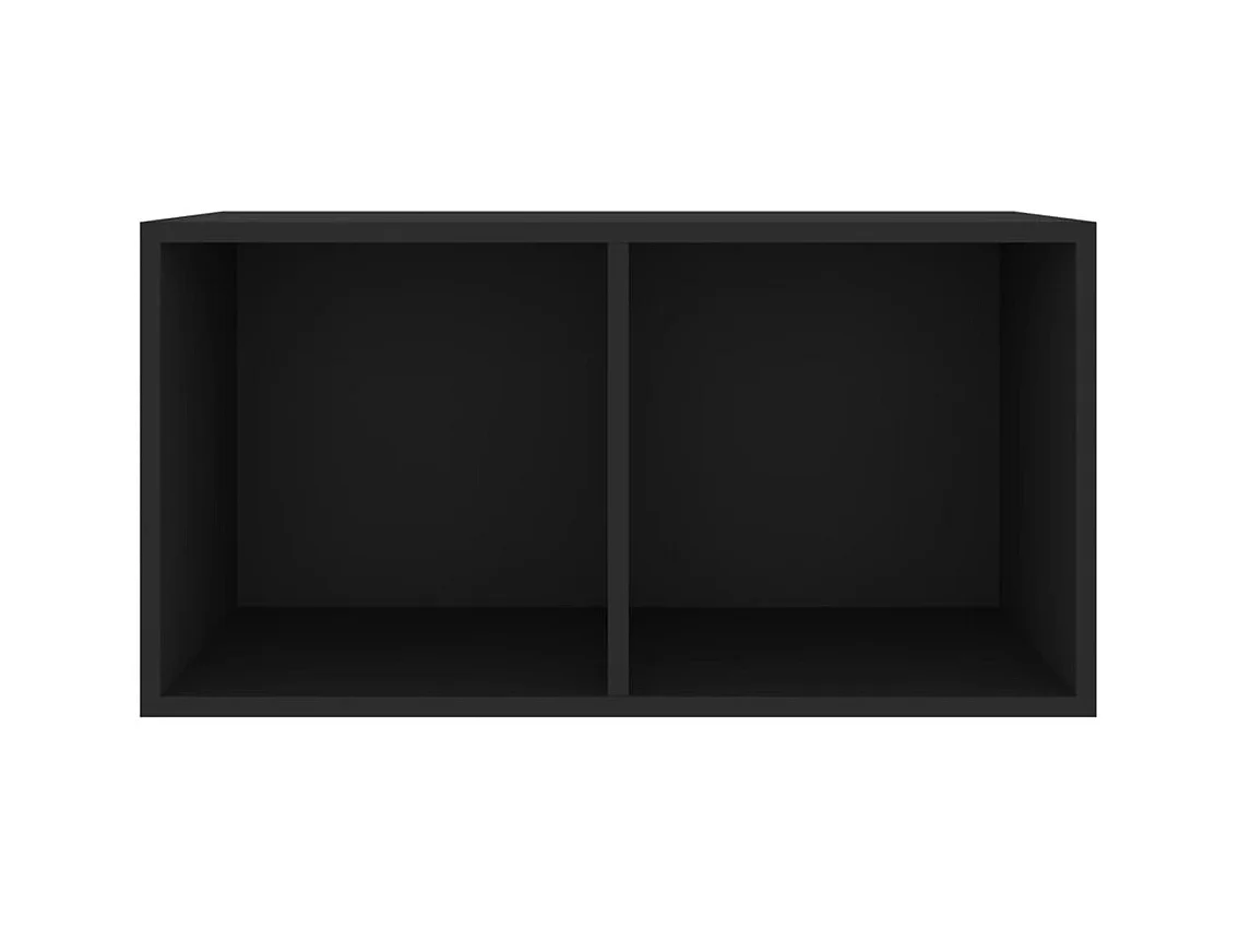 Boîte de rangement de vinyles Noir 71x34x36cm Bois d'ingénierie