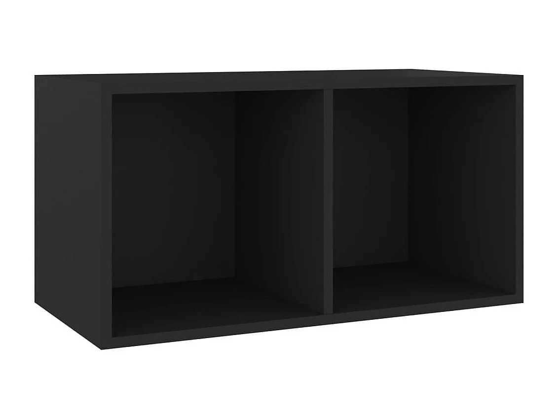 Boîte de rangement de vinyles Noir 71x34x36cm Bois d'ingénierie