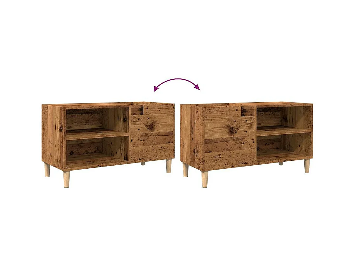 Armoire à disques chêne artisanal 84,5x38x48 cm bois ingénierie