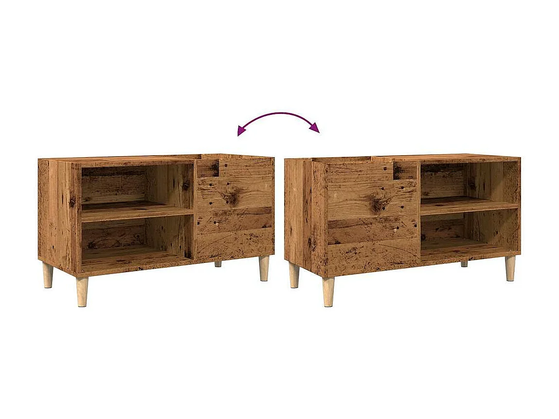 Armoire à disques chêne artisanal 84,5x38x48 cm bois ingénierie