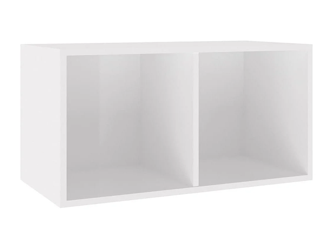 Caixa de armazenamento de vinil branco brilhante 71x34x36 cm