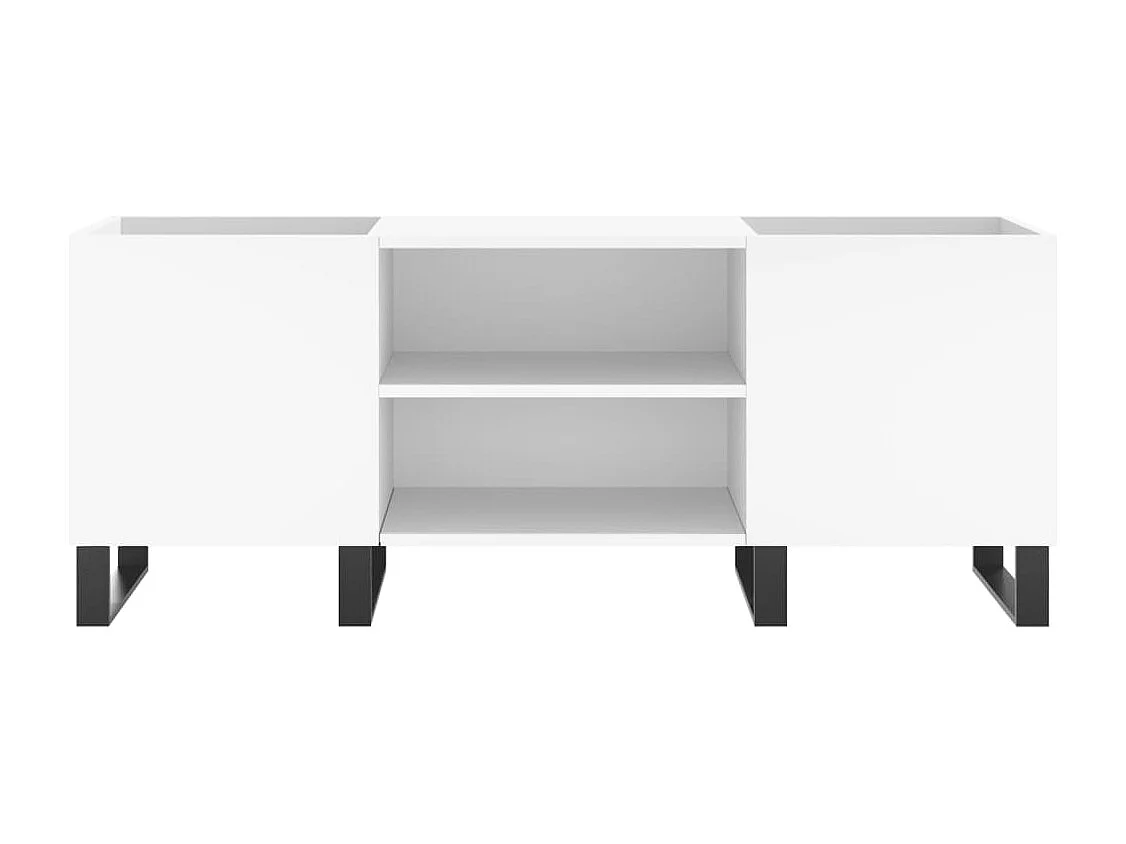 Armário de discos branco 121x38x48 cm madeira projetada