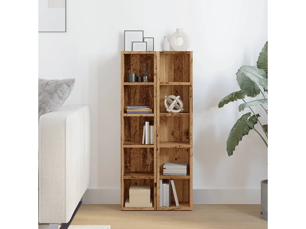 Armoires à CD 2 pcs chêne artisanal 21x16x93,5 cm