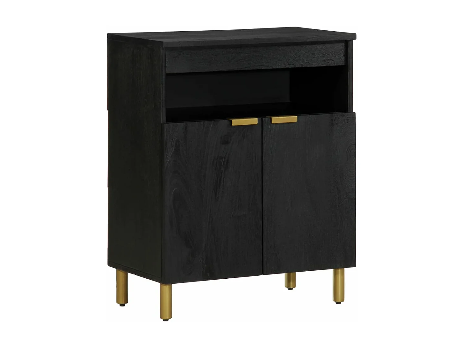 Buffet noir 60x33x75 cm bois d'ingénierie