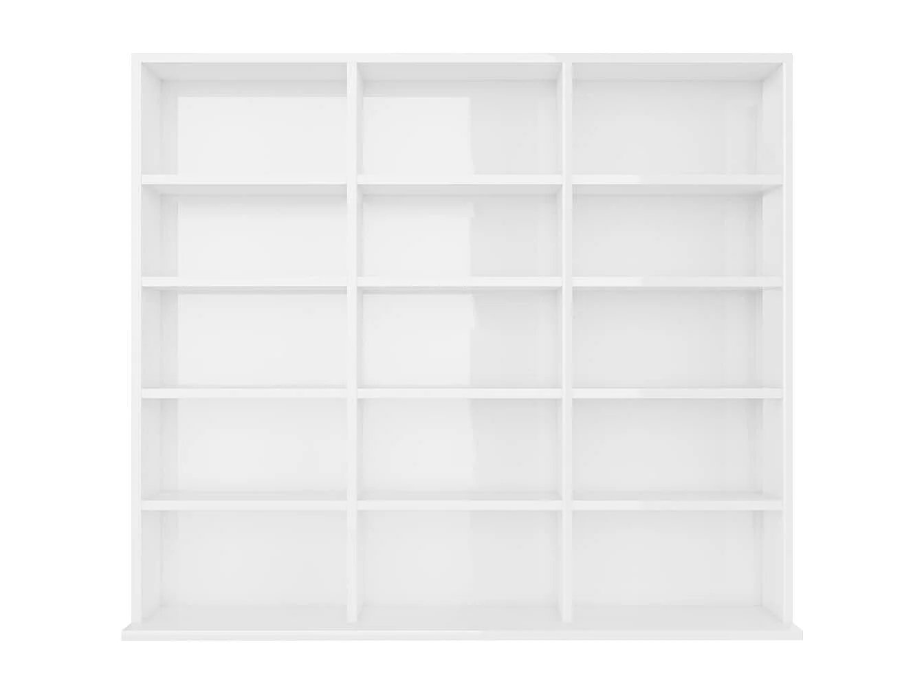 Mobile porta CD Bianco lucido 102x23x89,5 cm MDF