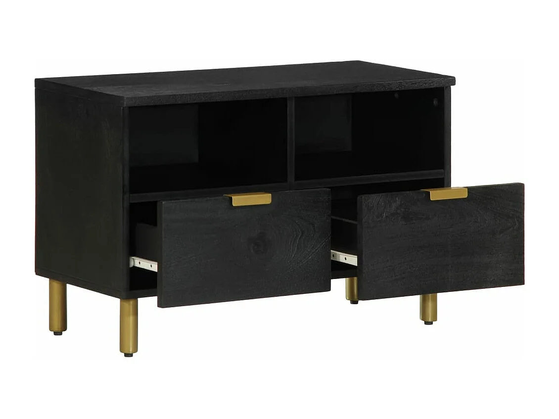 Meuble TV noir 70x33x46 cm bois d'ingénierie