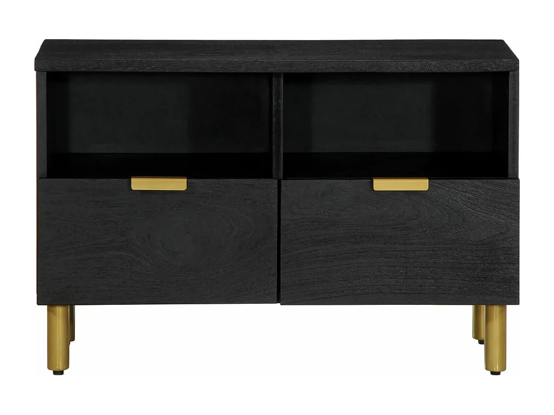 Meuble TV noir 70x33x46 cm bois d'ingénierie