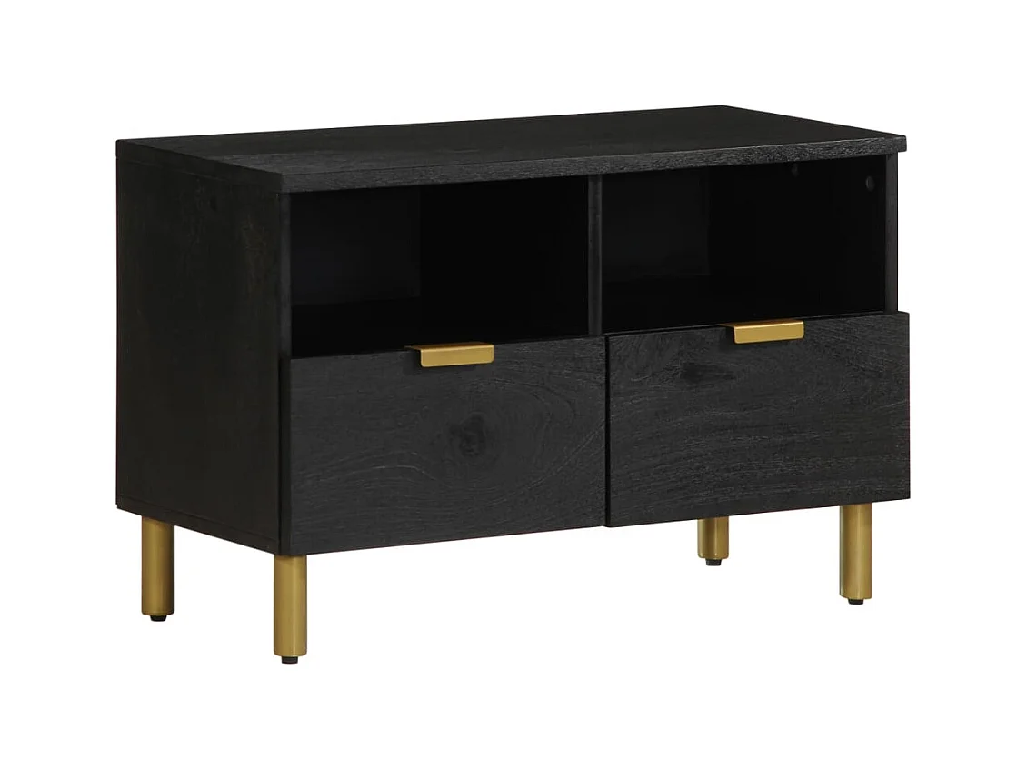 Schwarzer TV-Schrank 70x33x46 cm aus Holzwerkstoff