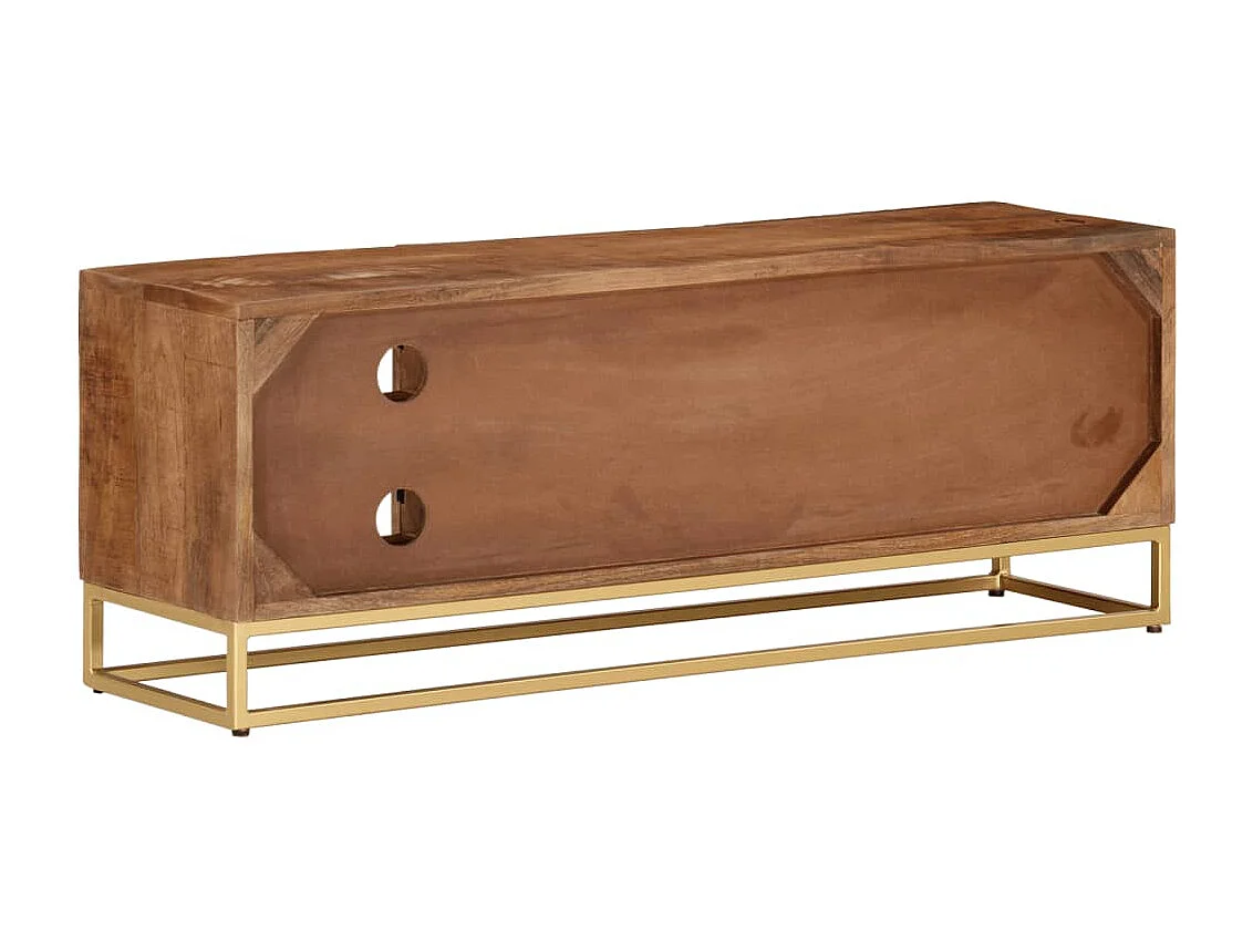 Mueble TV 110x30x40 cm madera maciza de mango y hierro