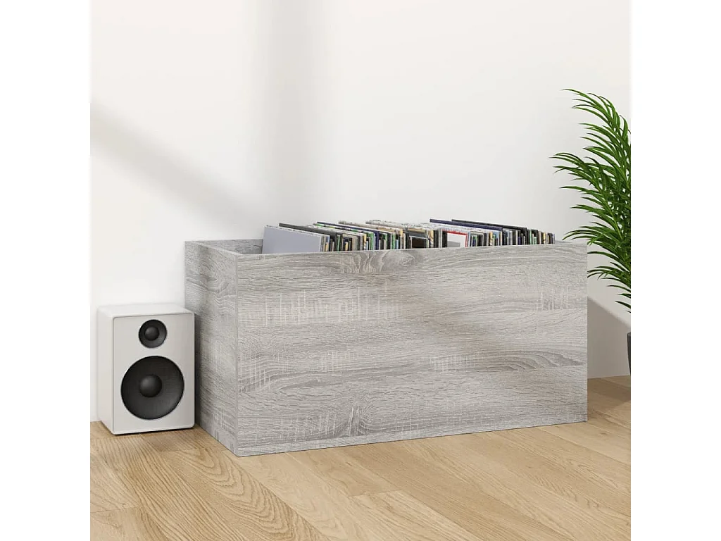 Caja para guardar discos de vinilo Sonoma gris 71x34x36 cm