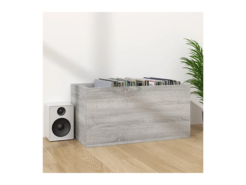 Scatola portadischi in vinile Sonoma grigia 71x34x36 cm