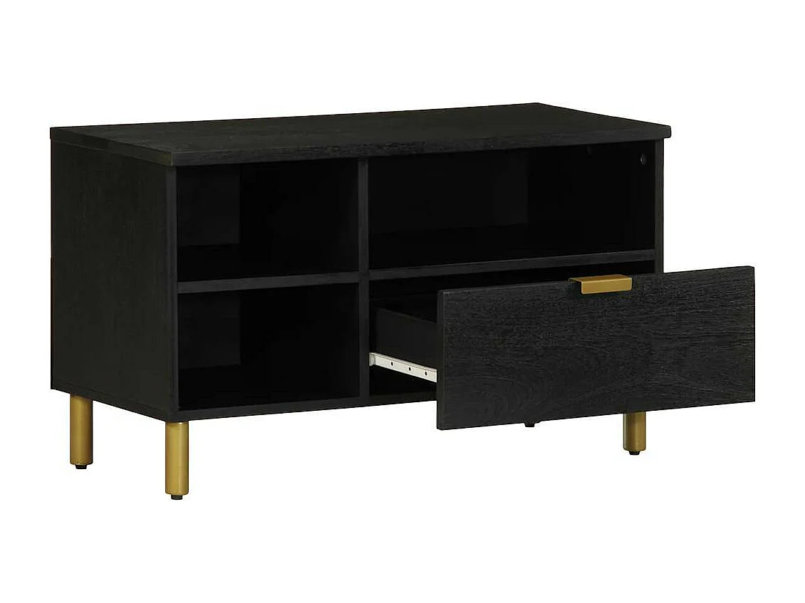 Móvel de TV preto 80x33x46 cm madeira projetada