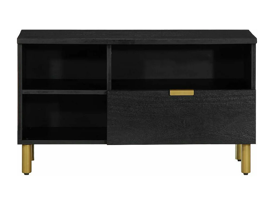 Móvel de TV preto 80x33x46 cm madeira projetada