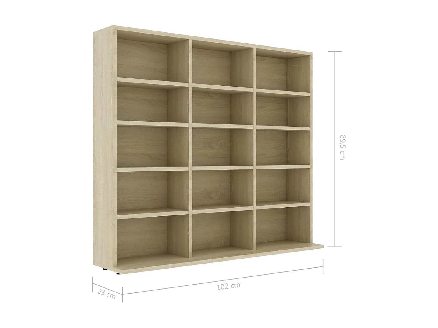 Armoire à CD Chêne sonoma 102x23x89,5 cm Bois d’ingénierie