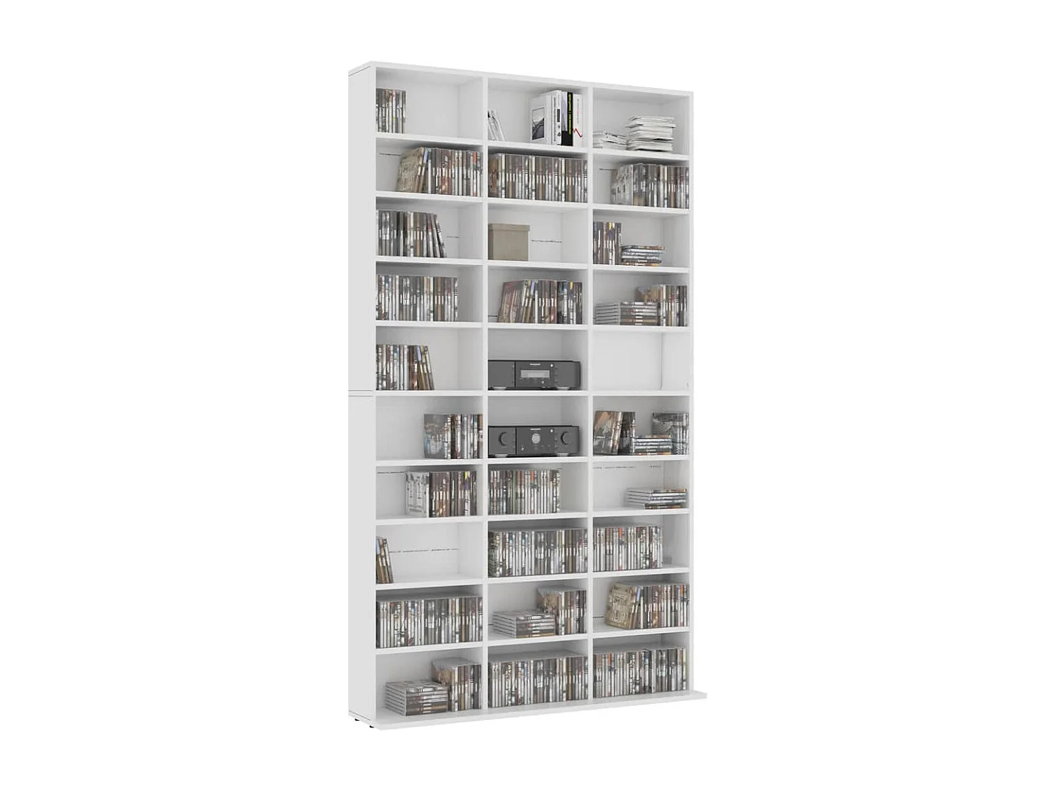 Armoire à CD Blanc 102x16x177,5 cm Bois d'ingénierie