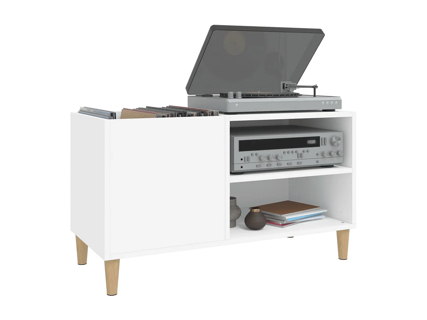 Armoire à disques blanc 84,5x38x48 cm bois d'ingénierie