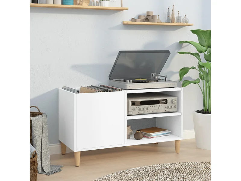 Armoire à disques blanc 84,5x38x48 cm bois d'ingénierie