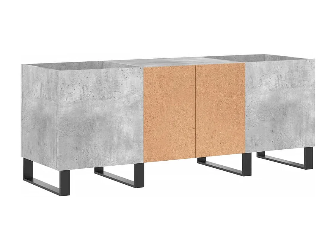Armoire à disques gris béton 121x38x48 cm bois d'ingénierie