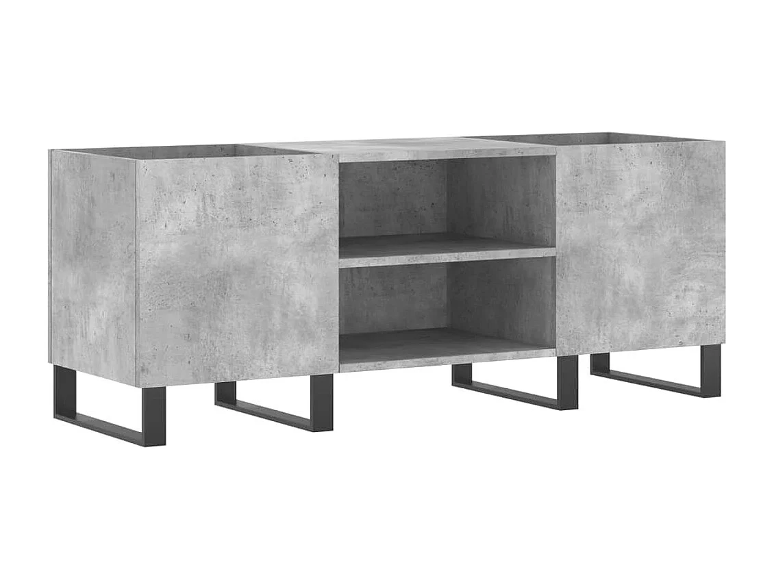 Armoire à disques gris béton 121x38x48 cm bois d'ingénierie