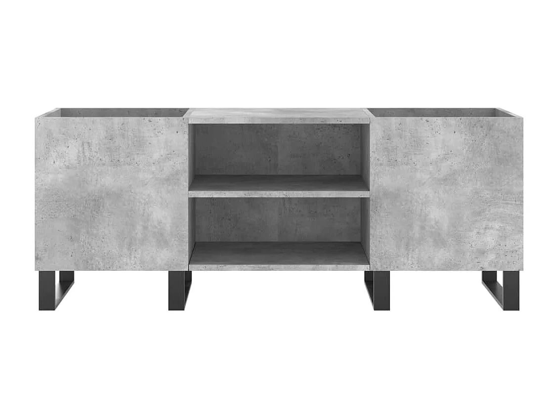 Armoire à disques gris béton 121x38x48 cm bois d'ingénierie