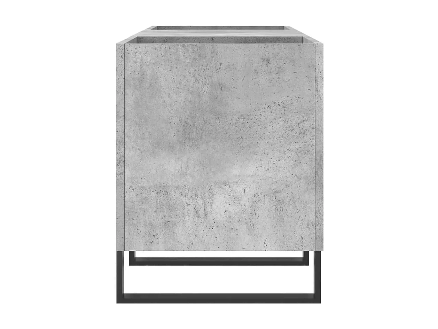 Armoire à disques gris béton 121x38x48 cm bois d'ingénierie