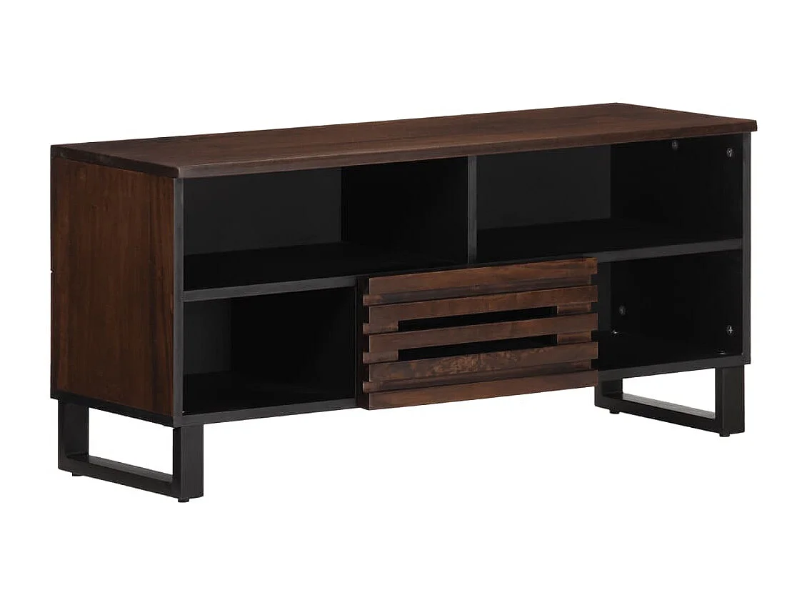 Mobile TV marrone 100x34x46 cm in legno massello di mango