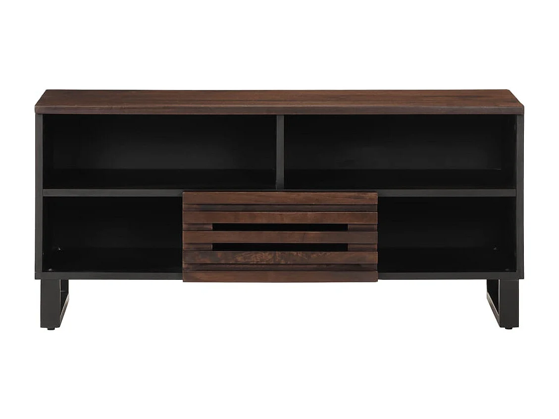 Mobile TV marrone 100x34x46 cm in legno massello di mango