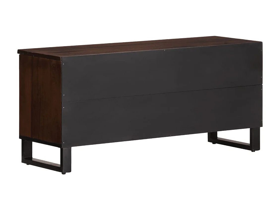 Meuble TV marron 100x34x46 cm bois massif manguier