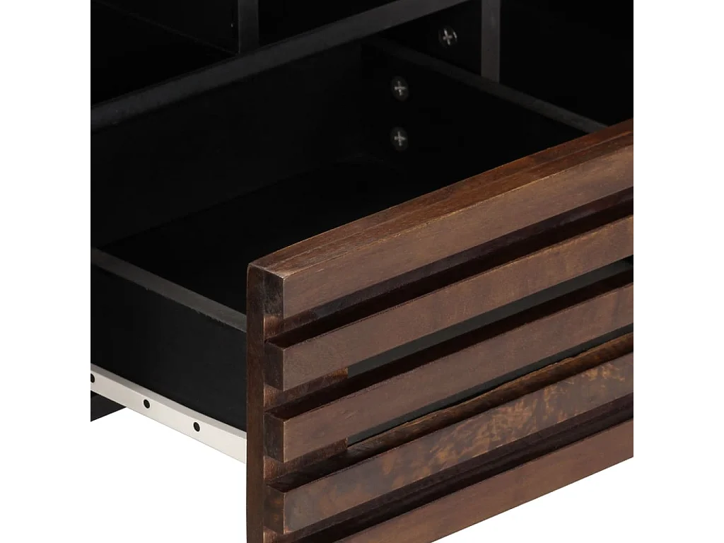 Meuble TV marron 100x34x46 cm bois massif manguier