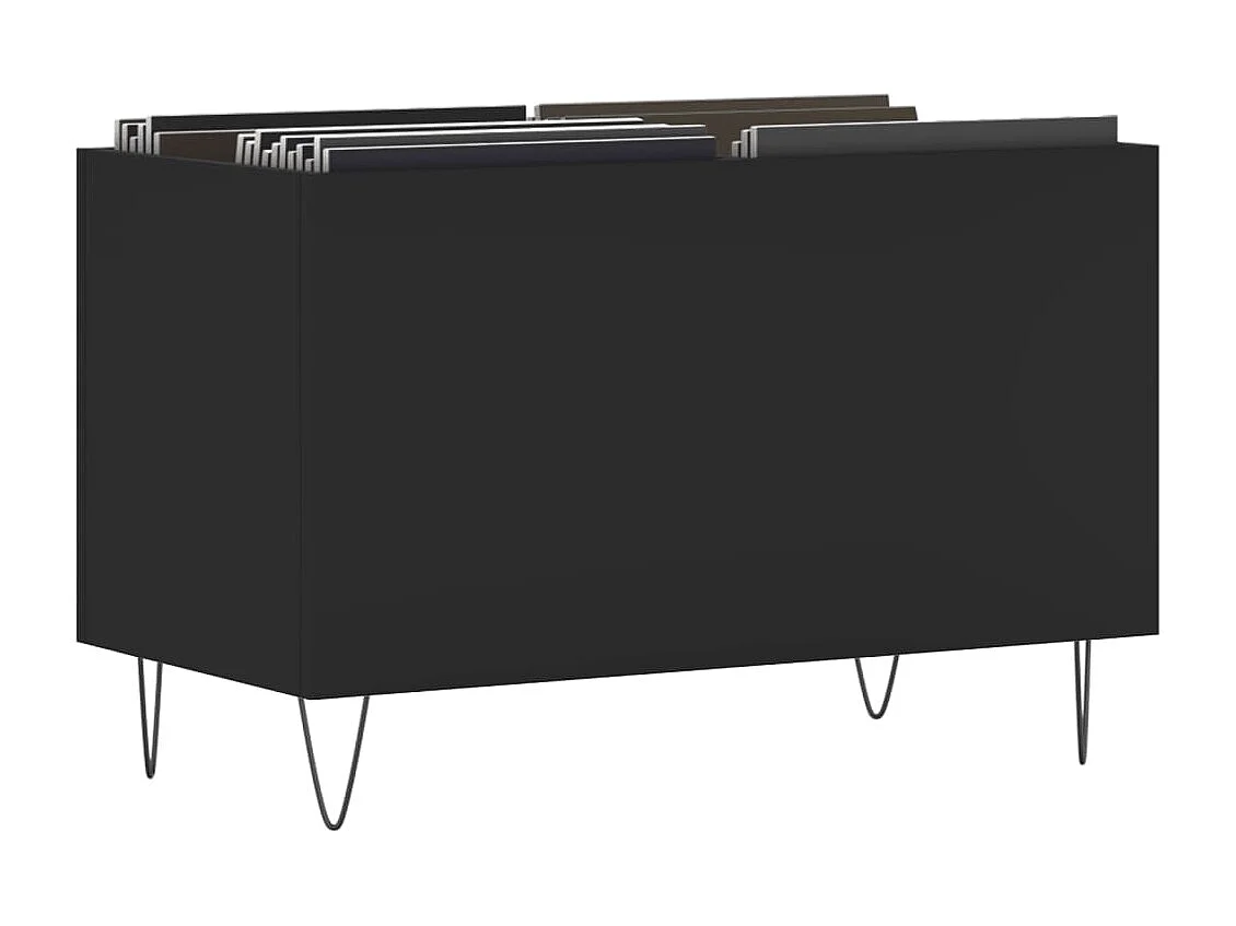 Armoire à disques noir 74,5x38x48 cm bois d'ingénierie