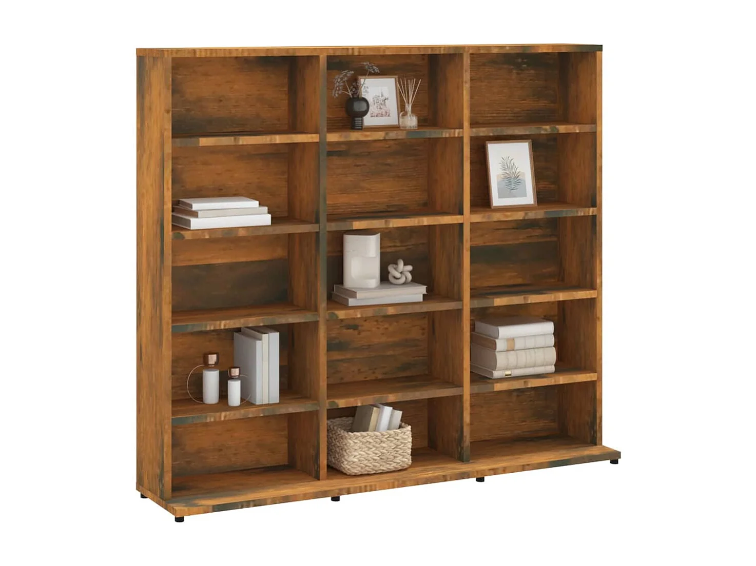 Mobile porta CD Rovere affumicato 102x23x89,5 cm MDF