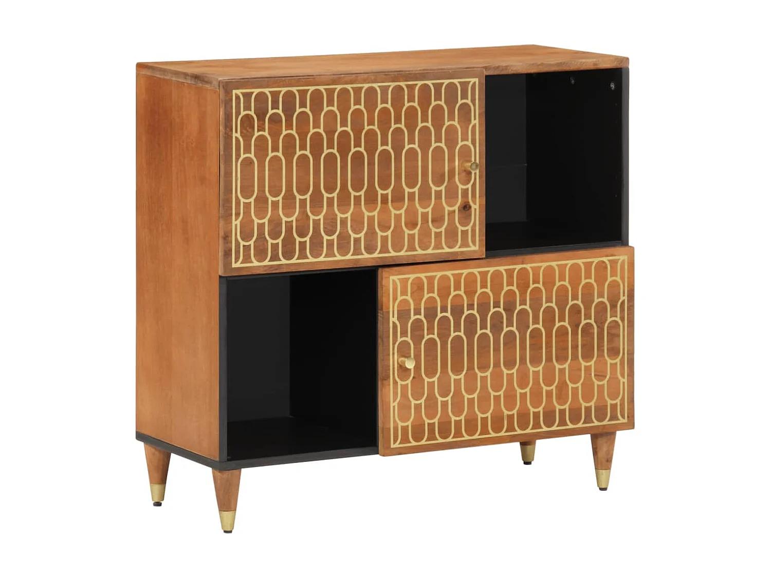 Mobile laterale 80x33x75 cm in legno massello di mango