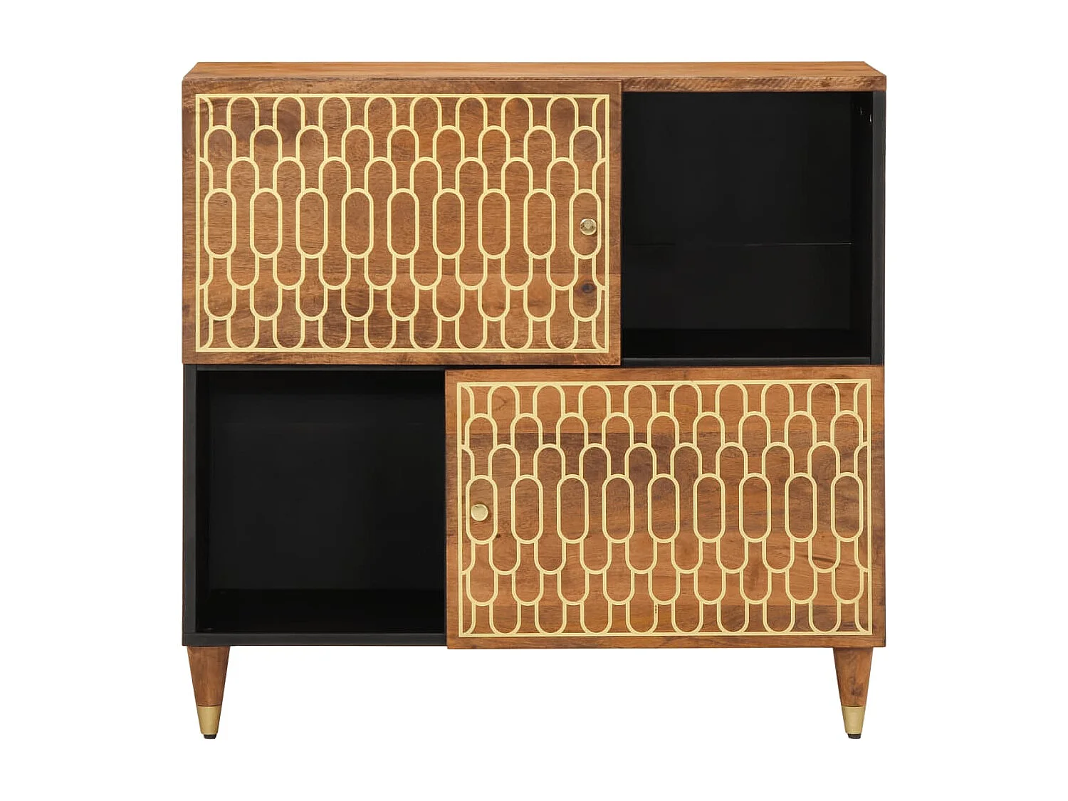 Mobile laterale 80x33x75 cm in legno massello di mango