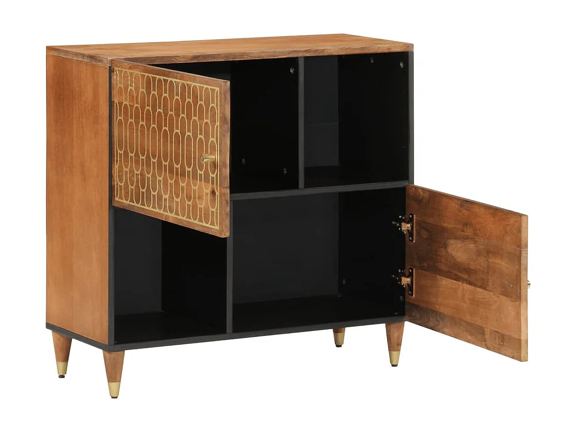 Mobile laterale 80x33x75 cm in legno massello di mango