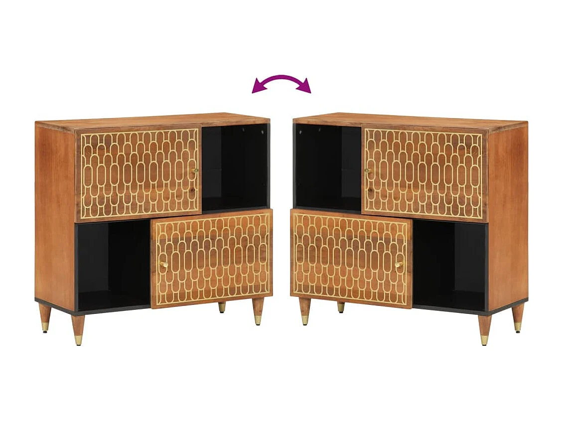 Mobile laterale 80x33x75 cm in legno massello di mango