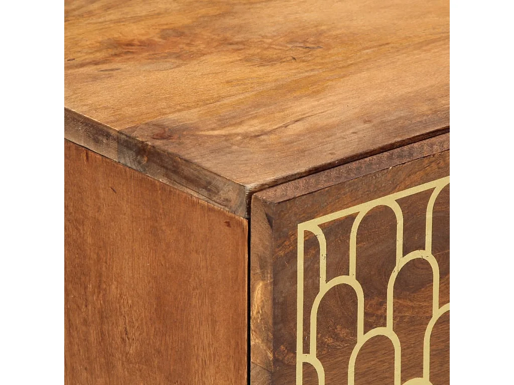 Mobile laterale 80x33x75 cm in legno massello di mango